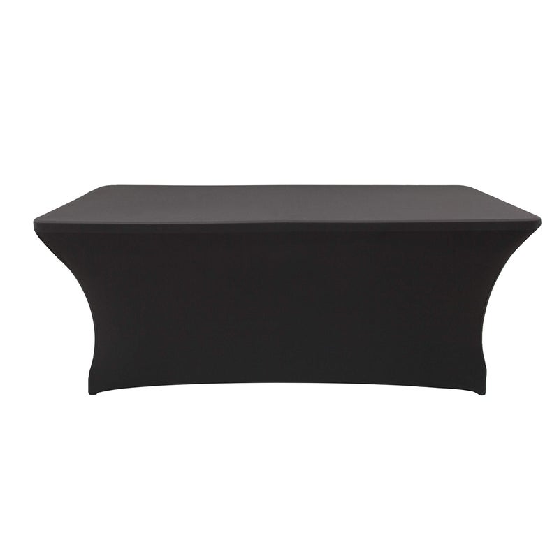 LZY Spandex Fitted Stretch Table Cover for 6 ft or 4ft or 8ft Folding Table, Rectangular Cocktail Tablecloth, Perfect for Party or Banquet (6FT Black) - Image 2